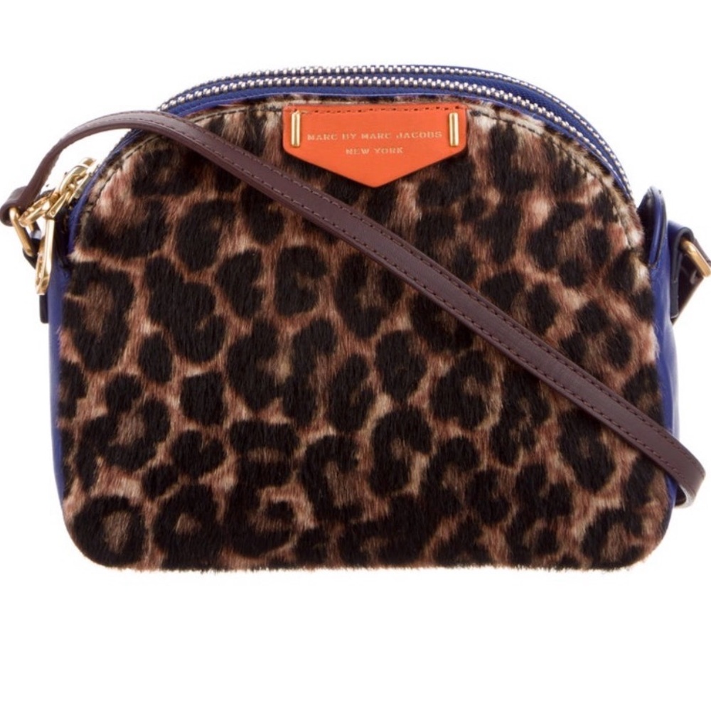 Marc by Marc Jacobs Leopard & Purple Leather Crossbody Bag